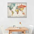 thumbnail image 2 of Awypu World Map Wall Art Canvas Wall Art Pictures Artwork Bedroom Bathroom Wall Decor Antique Decor Large Painting Office Wall Art Decor Canvas Prints for Living Room Abstract Map of the World, 2 of 4