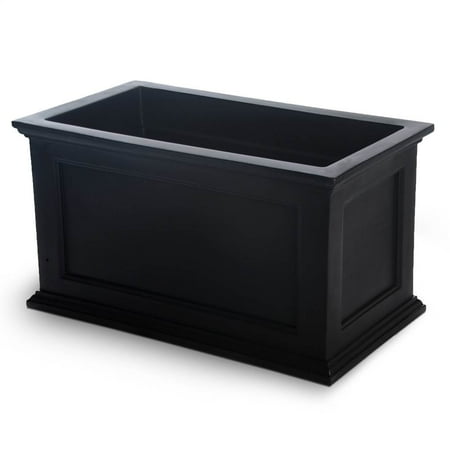 Fairfield 36 In Black Rectangular Patio Floor Planter w 