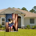 thumbnail image 2 of Joocar American Flag German Shepherd Dog Linen Garden Flag For Spring Summer Home Outdoor Garden Yard Door Decor 12x18 Inch, 2 of 5