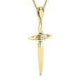 thumbnail image 3 of Dazzlingrock Collection Round Lab Grown White Diamond Solitaire Accent Cross Pendant with 18 inch Gold Chain for Women (0.11 ctw, Color H-I, Clarity SI2) in 18K Yellow Gold, 3 of 5