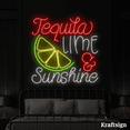 thumbnail image 2 of Craftnamesign Tequila Lime And Sunshine Neon Sign, Mexico Bar Club Decor, 2 of 4