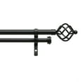 thumbnail image 2 of Exclusive Home Torch Double Curtain Rod and Finial Set, Matte Black, 36"-72", 2 of 8