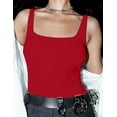 thumbnail image 2 of Women's Square Neck Sleeveless Bodysuit Double Lined Tops Thong Bodysuit, 2 of 3