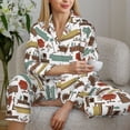 thumbnail image 6 of Pofeuu Art Of Living Print Womens Pajamas Set Long Sleeve Sleepwear Button Down Nightwear Soft Pj Lounge Sets Button Down Pajamas Women-, 6 of 7
