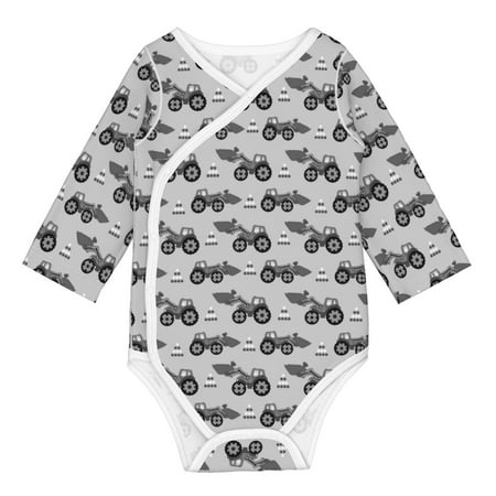 

Matuu Gray Tractor for Baby Long-Sleeve Bodysuit Soft Cotton Comfortable and Breathable Perfect for Newborns and Infants