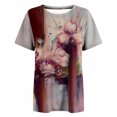 thumbnail image 4 of Blusa informal de manga corta con estampado de manga corta y estampado vintage para mujer Pompotops  hfajkhk126643, 4 of 9