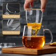 thumbnail image 3 of Glass Tea Cup with Infuser and Lid, 17.6oz/520ml Large Borosilicate Teacup,Tea Glass, Clear Mug for Loose Leaf Tea, Blooming Tea, Microwave & Dishwasher Safe - Tea Maker Gift for Birthday, 3 of 6