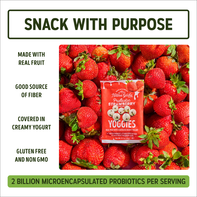 Nature's Garden Probiotic Yoggies, Mixed Berry, Strawberry, 0.7 Oz