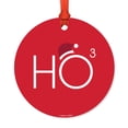 thumbnail image 1 of Funny Round Metal Christmas Ornament, Ho³ (Ho Cubed), Hat Graphic, Includes Ribbon and Gift Bag, 1 of 2