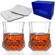 Whiskey Glasses 10oz Premium Scotch Glasses Set of 2 Old Fashioned Whiskey glass