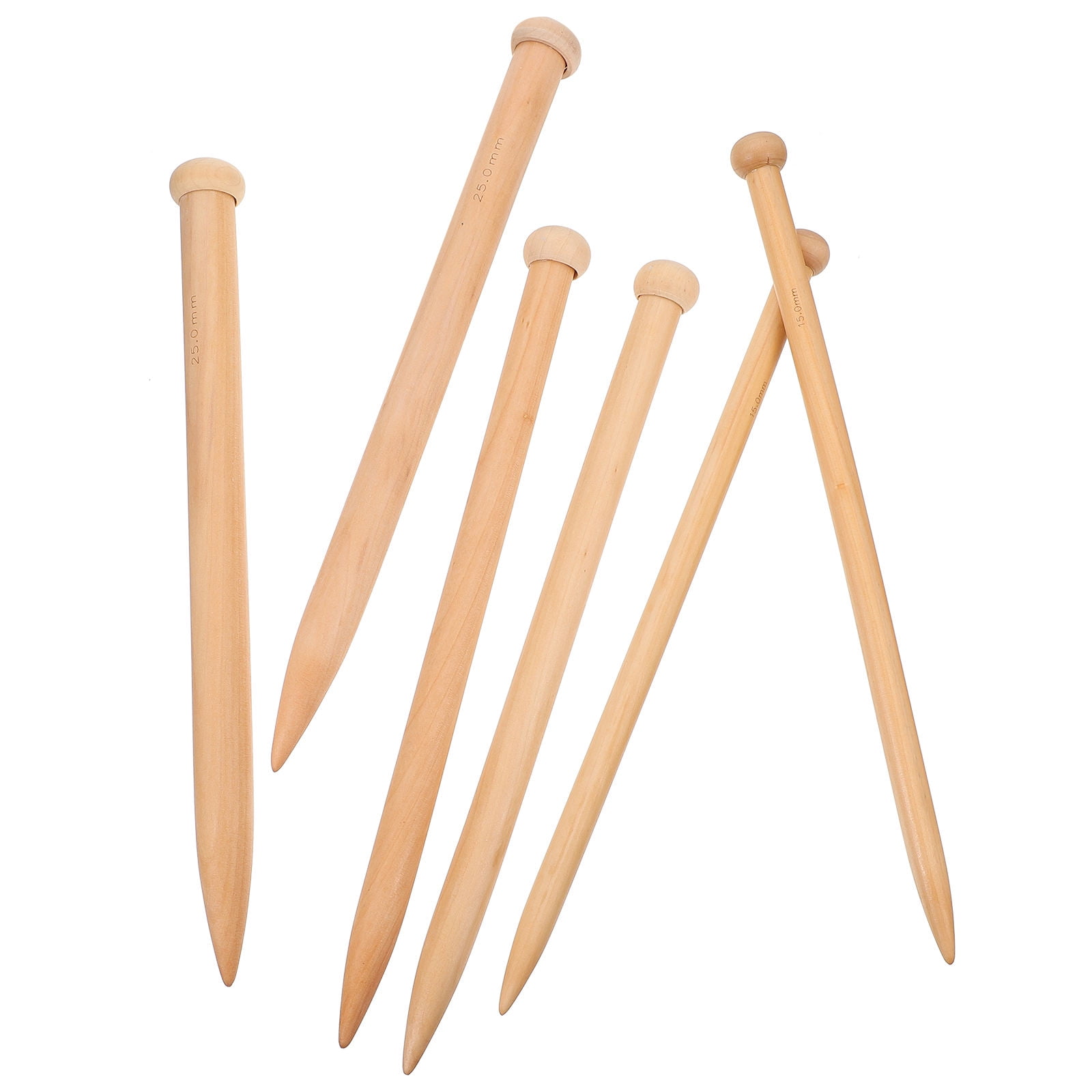 IDEANATEGRATE Knitting Needles Set 3Pairs Large For Sweaters Wood Intermediate Knitters Friend present