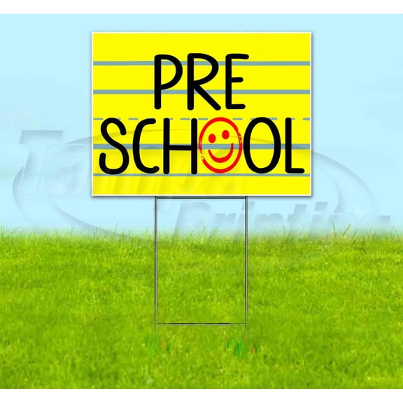 Preschool (18" x 24") Yard Sign, Includes Metal Step Stake