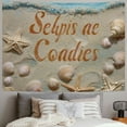 thumbnail image 2 of Autua Starfish Shells Kitsch Tapestry Wall Hanging Unique Style Graphic Tapestries Home Wall Decor Art for Living Room Bedroom Apartment Farmhouse Dorm - 4 Sizes Available 60x50inch, 2 of 6