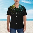 thumbnail image 2 of Fotbe Night Rainbow Sparkles Camisa Hawaiana para Hombre Unisex – Camisa Casual de Verano con Botones de Manga Corta de Algodón y Lino,Large, 2 of 7