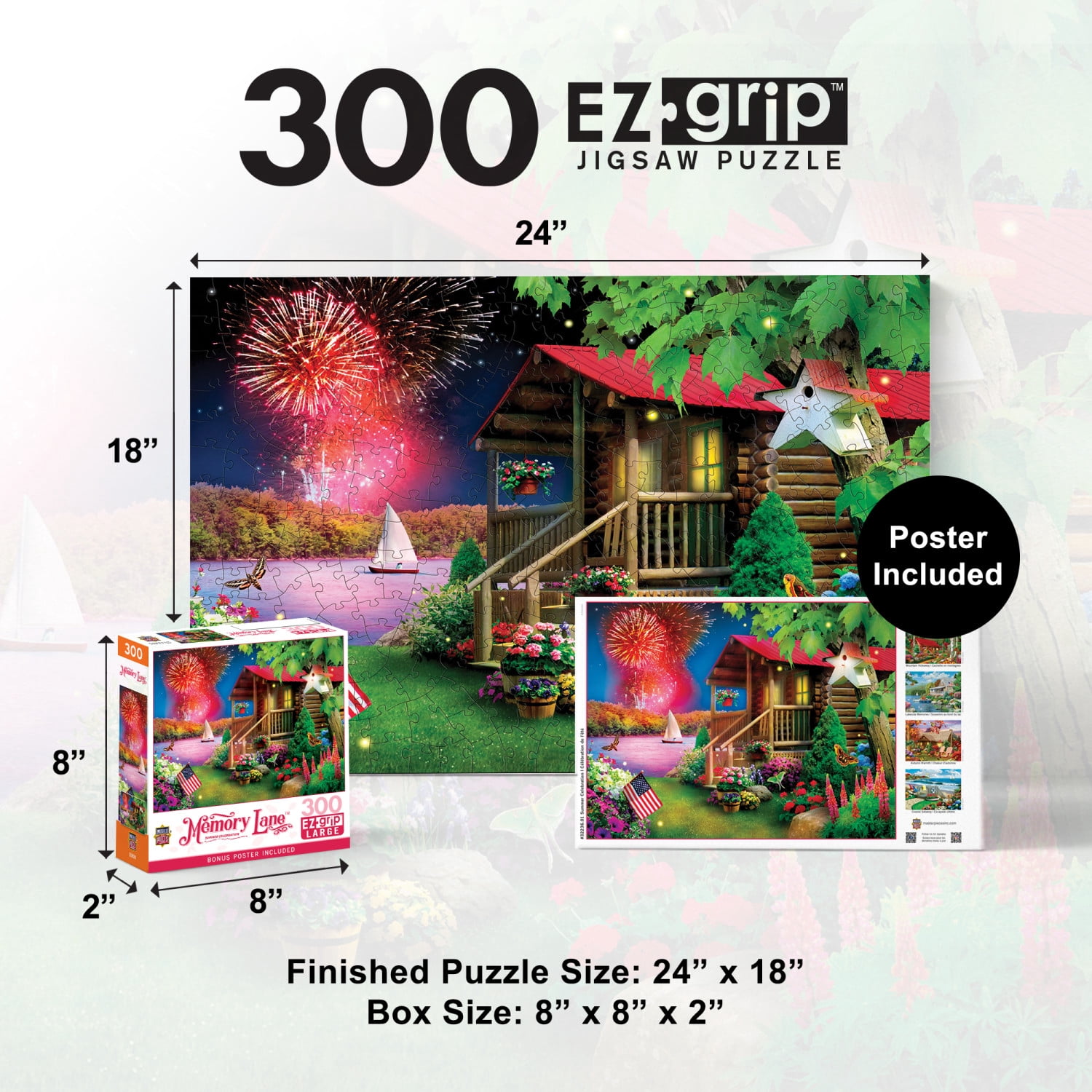 MasterPieces EZ Grip 300 Piece Jigsaw Puzzle - Mountain Hideaway