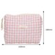 thumbnail image 1 of Bolsa de cosméticos de gran capacidad para mujer, bolsa de almacenamiento a la moda para acampar (cuadros rosas) Ndcxsfigh Para Estrenar, 1 of 7