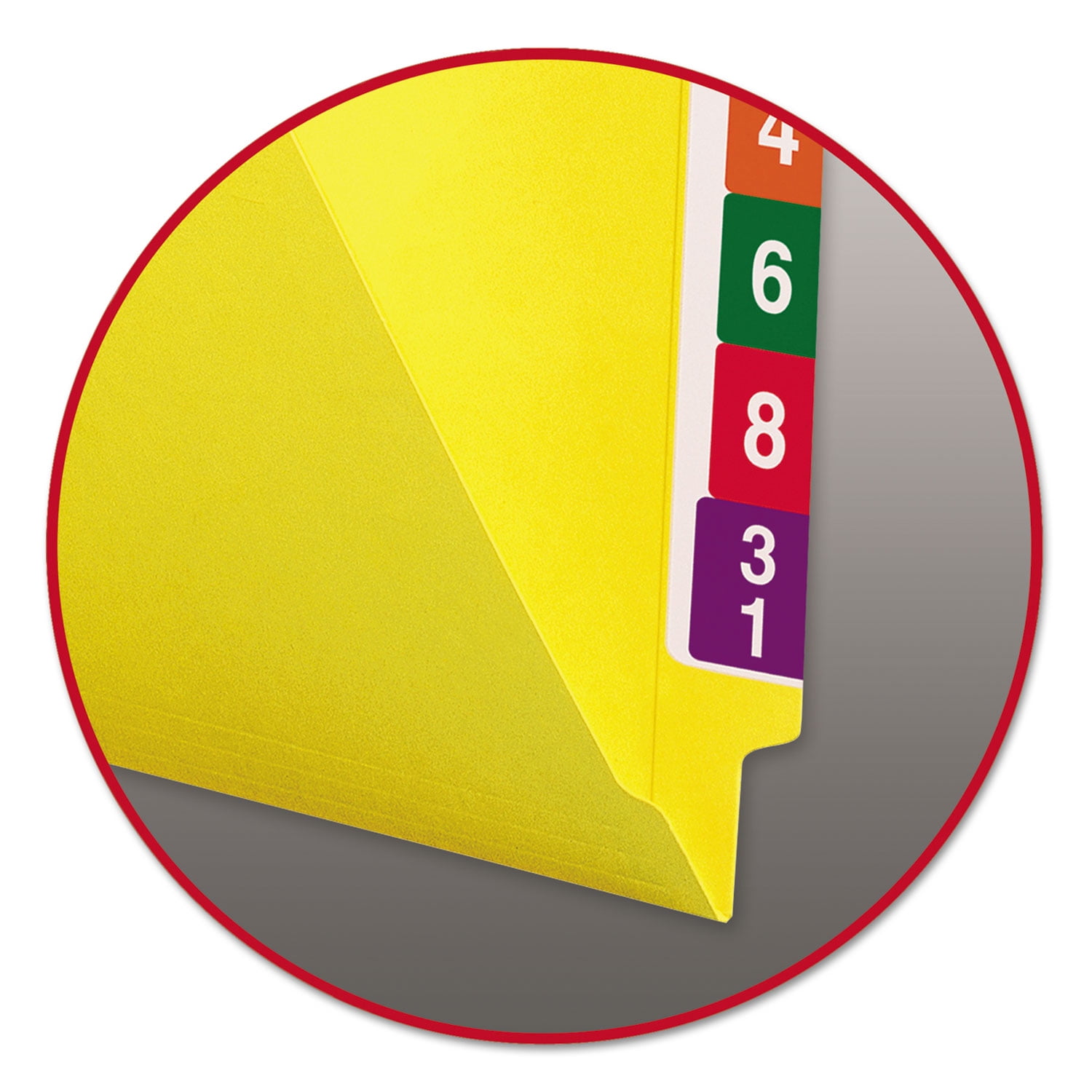 Smead 25910 Colored File Folders, Straight Cut, Reinforced End Tab, Letter, Yellow, 100/Box