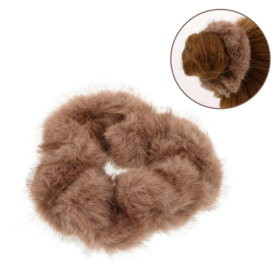 FRCOLOR Fluffy Plush Hair Scrunchy For Women Soft Elastic Hair Tie For Thick Ponytail Holder Elastic Hair Scrunchy Hair Tie Elastic Plush Hair Scrunchy