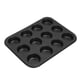 thumbnail image 1 of Molde para magdalenas, molde de silicona para 12 magdalenas, revestimiento antiadherente, magdalenas, brownie, pudín, muffin, latta, molde para muffins, molde para hornear, negro, 1 of 5