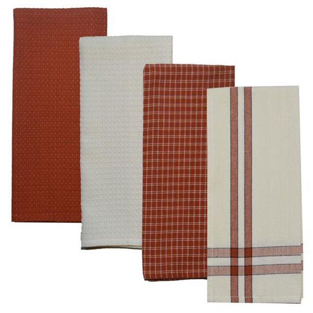 Dunroven House RVARTYTC Variety Kitchen Towel, Terra Cotta & Cream