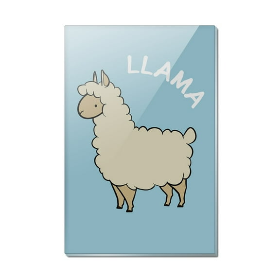 Llama Cartoon Rectangle Acrylic Fridge Refrigerator Magnet