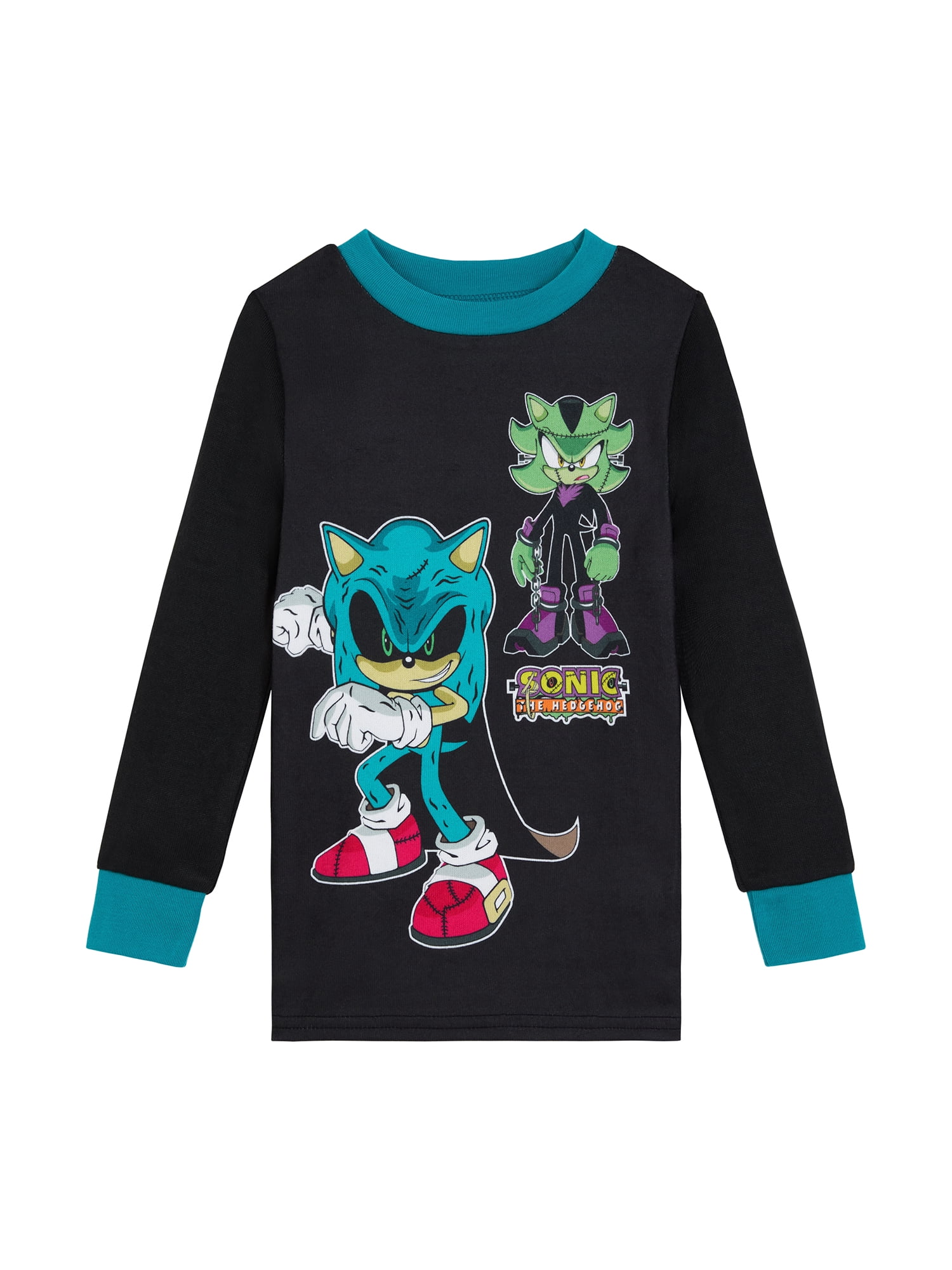 Sonic Boys Halloween Long Sleeve Sleep Top and Pants Set, 2-Piece, Sizes 4-10