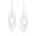 thumbnail image 2 of Bling Jewelry Womens Trendy Swirl Wire  Dangle Earrings Multi Teardrop Layer Sterling Silver, 2 of 5