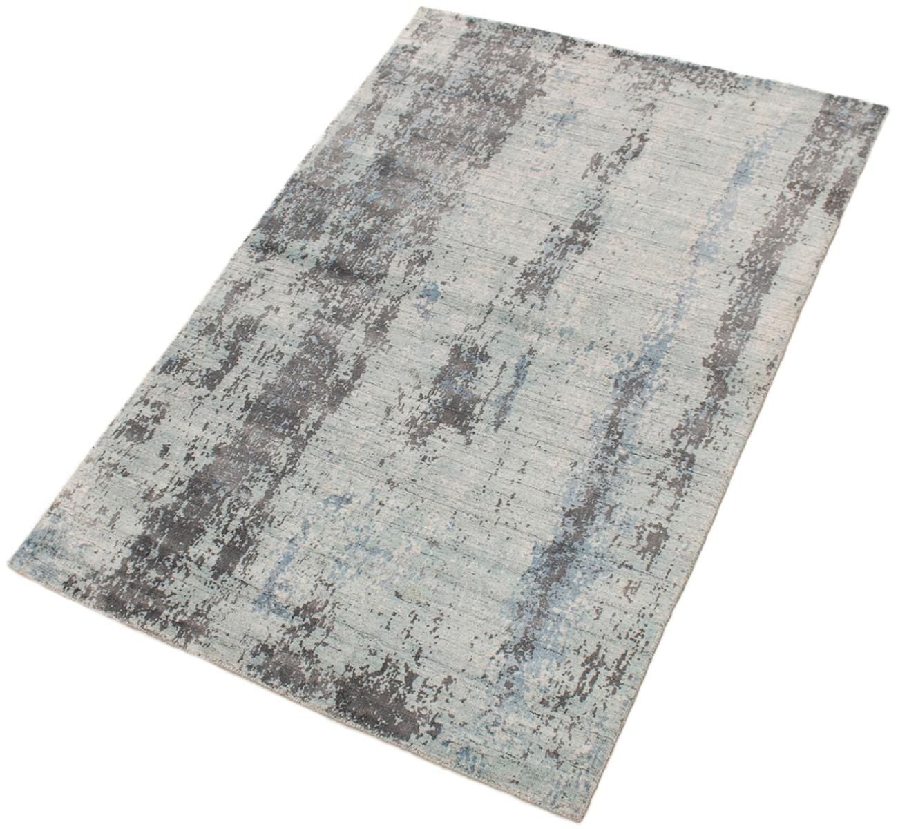 ECARPETGALLERY 5'0" x 7'4" Transitional Galleria Hand-knotted Area Rug for Living Room, Dining Room and Bedroom in Grey