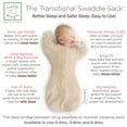 thumbnail image 4 of SwaddleDesigns Transitional Swaddle Sack, Arms Up Swaddle with Half-Length Sleeves & Mitten Cuffs, Easy Transition Swaddle Sleep Sack, Medium, 3-6 Months, 14-21 lb, Heathered Oatmeal, 4 of 9