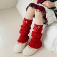 thumbnail image 5 of NAISIBABY Girls Christmas Leg Warmers, Thicken Stretchy Loose Comfort Fit Cotton Knitted Knee High Socks Red Free Size, 5 of 7