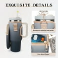 thumbnail image 6 of 【Forever Memory Gift】Water Bottle Carrier Bag for 40 oz Tumbler with Phone Pocket Purses Water Bottle Holder with Adjustable Wide Strap, with straw cover and key chain blac, 6 of 6