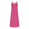 thumbnail image 5 of SHTXOZHI Spaghetti Strap Dresses for Women Summer Sleeveless Casual Beach Sundress with Pockets, 5 of 7