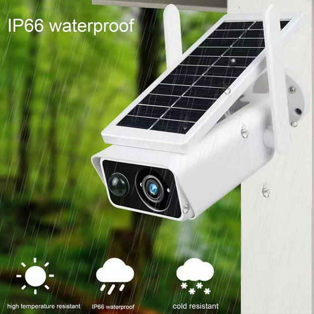 Cámara Solar Inalámbrica de 3MP con Batería WiFi Cámaras IP Vigilancia Al Aire Libre 8W CCTV PIR Impermeable para Hogar Inteligente