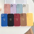 thumbnail image 5 of Ottwn Candy Color Silicone Phone Case For iPhone 14 Pro Max 11 12 13 Pro X XR XS Max 7 8 Plus Cute Love Heart Frame Soft Cover, 5 of 5