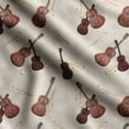 thumbnail image 1 of Soimoi Musical Instruments Printed, Poly Canvas Fabric, Decor Sewing Fabric by The Yard 56 Inch Wide,Decorative Fabric for Curtains Tote Bags, Brown, 1 of 5