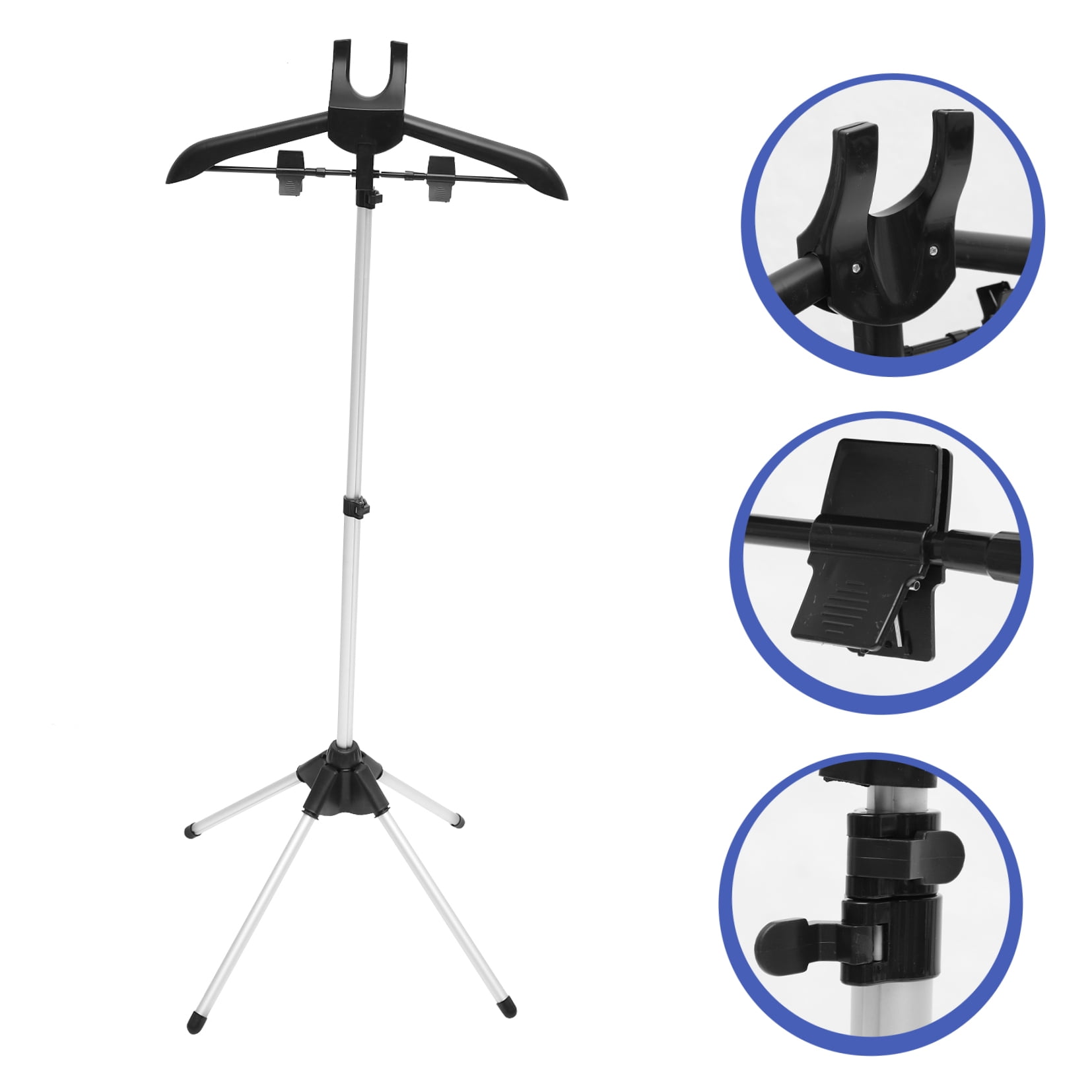 FOMIYES Portable Foldable Clothes Steamer Stand with Adjustable Aluminum Frame and Hanger for Easy Garment Steaming and Care