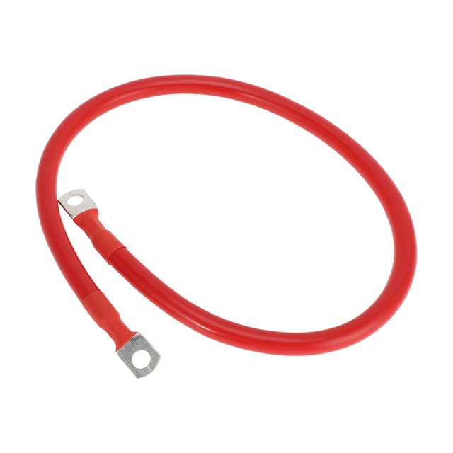 Unique Bargains 1 Pc Cable Inversor de Batería Cable de Batería 5/16" Lug 1/0 AWG Gauge 2.5FT Rojo Cobre Estañado