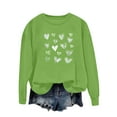thumbnail image 2 of Mceream Valentines Chandails en Molleton pour Femmes Mode Imprimé Cœur Graphique Manches Longues Chemises Surdimensionnées Col Rond Chandail Tops Grande Taille Vert P, 2 of 5