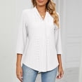 thumbnail image 4 of Durtebeua Floral Double Layers Blouses Loose Fit Pleated Mesh Shirts Womens Casual Blouses, 4 of 4
