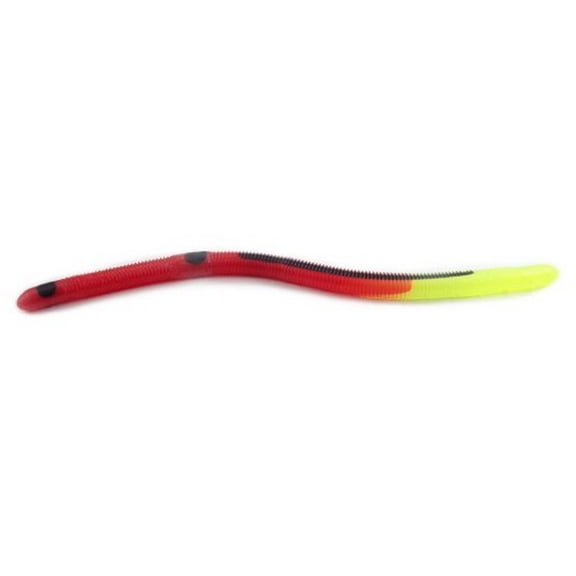 Kelly's Annealed Baits FT103-RCT Fire Tail Worms 5.5" Red/Chartreuse