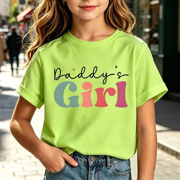 WQNVRNR Girls Summer Short Sleeve Tee- Casual Crewneck Printed Cotton Cute T Shirt Green Size 5