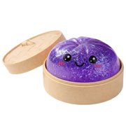 Cute Glittery Dumpling Desktop Decor, Sparkling Miniature Office Desk Ornament, Kawaii Purple Figurine for Shelf & Workspace, Trendy Aesthetic Room Accent, 1 Pack