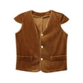 thumbnail image 3 of YEAHDOR Kids Boys Medieval Renaissance Velvet Halloween Carnival Masquerade Party Performance Waistcoat Brown 8, 3 of 7