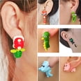 thumbnail image 4 of Baohd Animal Bite Ear Studs Animal Soft Clay Earrings Cute Cartoon Earring for Daily Collocation, 4 of 8