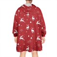 thumbnail image 2 of Wearable Oversized Blanket,Red Christmas Deer Pattern Wearable Blanket Hoodie for Adults,Cozy Hooded Blankets with Super Pockets,Super Warm Fuzzy Pullover for Women & Men, 2 of 6