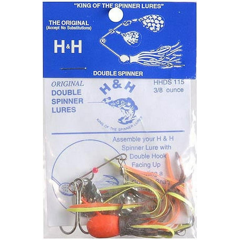 H&H Double Spin Spinner Bait, Orange & Chartreuse, 3/8 oz