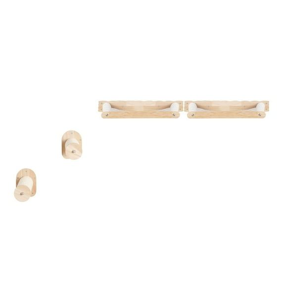 Wall-Mounted Cat Shelves Set - 2 Jumping Posts & 2 Hammocks, Supports 40 lbs, Space-Saving Perch for Cats