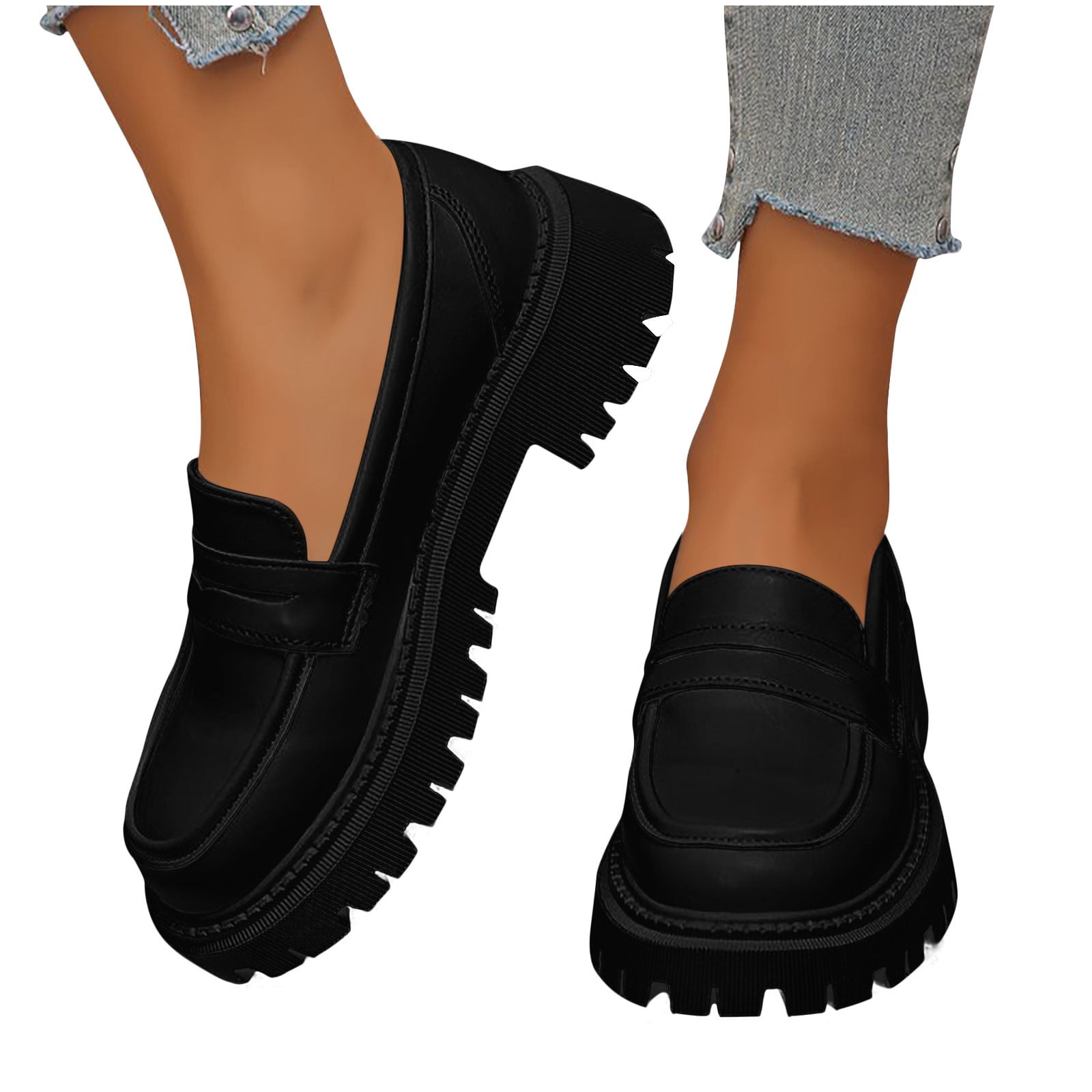 ファッション雑貨 YUEYUESIMA Yusimy Women's Fashionable Casual Retro Loafer Shoes - Low-Cut