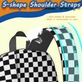 thumbnail image 5 of Black and White Checkered Pattern 17" School Backpacks for Teens,Waterproof Oxford Fabric,S-Shape Padded Straps for School,Travel,Hiking,Camping, 5 of 6