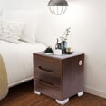 thumbnail image 2 of Modern 3 Drawers Nightstand Bedroom Storage Bedside Table LED Lighting End Desk Brown, 2 of 10